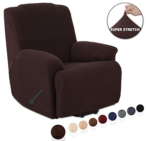 TIANSHU Stretch Recliner Covers Recliner Chair Slipcovers1 Piece Furniture Cover for Recliner Couch Cover with Pocket Recliner Chocolate