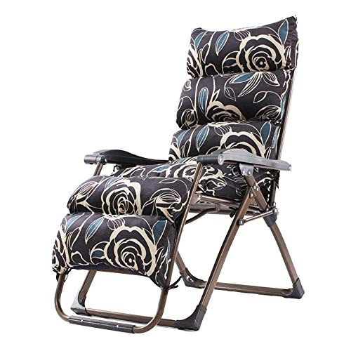Deck chair Sun Lounger Outdoor Zero Gravity Lounger Chair Patio Folding Reclining Garden Home with Cotton Pad Oversized