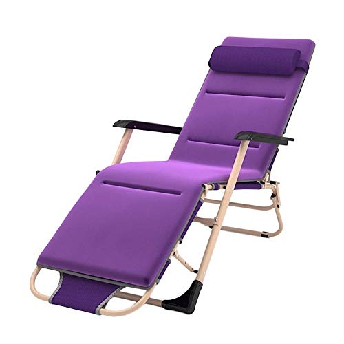 Hfyg Garden Folding Chairs Purple Oversized Patio Chairs Reclining Sun Lounger Zero Gravity Chair Outdoor Portable Chairs Support 200kg Adjustable Patio Recliner Color  with Cushions