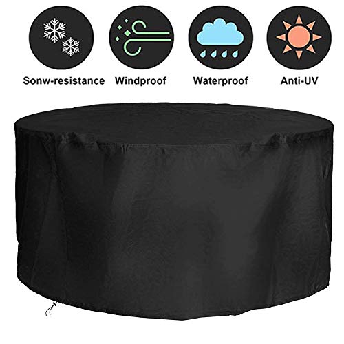 WISKEO Outdoor Furniture Set Covers Waterproof Patio Furniture Covers Loveseat Waterproof UV Resistant 210D Oxford Fabric Extra Large Size Loveseat Round 185x110CM