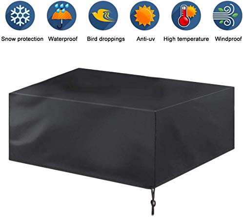 ZHAOK Patio Furniture Cover Waterproof Garden Furniture Cover Heavy Duty 600D Oxford Garden Furniture Cover 600D Rectangular Patio Cover Black35026090cm