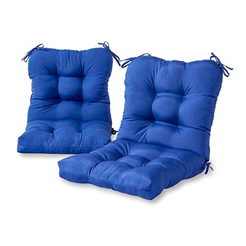 Greendale Home Fashions Indooroutdoor Seatback Chair Cushions Marine Blue Set Of 2