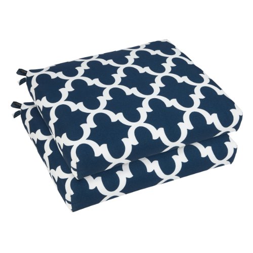 Mozaic Blair IndoorOutdoor Chair Cushion Set 20-inch Scalloped Navy