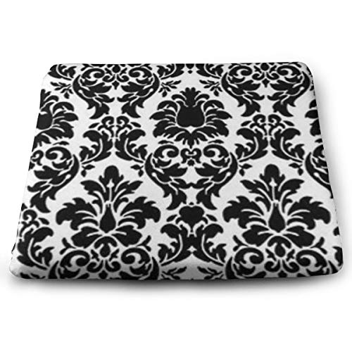 SZjinghao Chair Square Cushion，Seat Cushion for Home Office Dinning Chair Solid Color Indoor OutdoorChair Pads Black White Damask