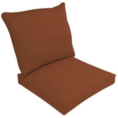 Hampton Bay Canvas Paprika 2-Piece Deep Seating Outdoor Dining Chair 100 Polyester Filled Cushion Set
