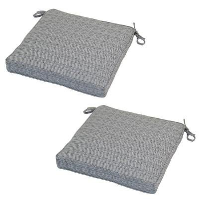 Hampton Bay Cement Texture Rapid-Dry Deluxe Square Outdoor Seat Cushion 2-Pack