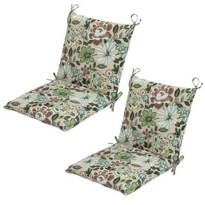 Hampton Bay Daphne Mid-Back Outdoor Dining Chair Cushion 2-Pack