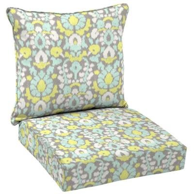 Hampton Bay Phyllis Welted Deep Seating Outdoor Dining Chair 100 Polyester Filled Cushion Set