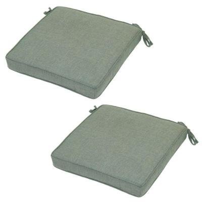 Hampton Bay Spa Solid Rapid-Dry Deluxe Square Outdoor Seat Cushion 2-Pack