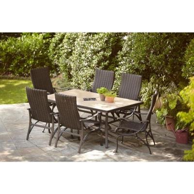 Hampton Bay Pembrey 7-Piece Decorative Outdoor Patio Dining Set Seats 6