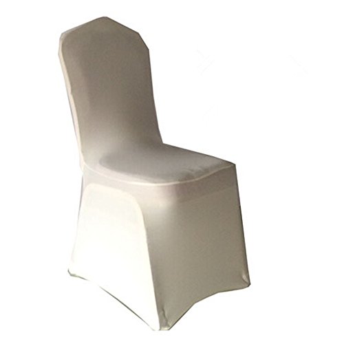 1pc Universal Spandex Stretch Chair Covers Hotel Wedding Party Banquet Decoration Beige White