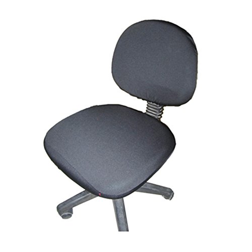 Modern Spandex Computer Chair Cover Polyester Elastic Fabric Office Chair Covers-Easy Washable Removable Black