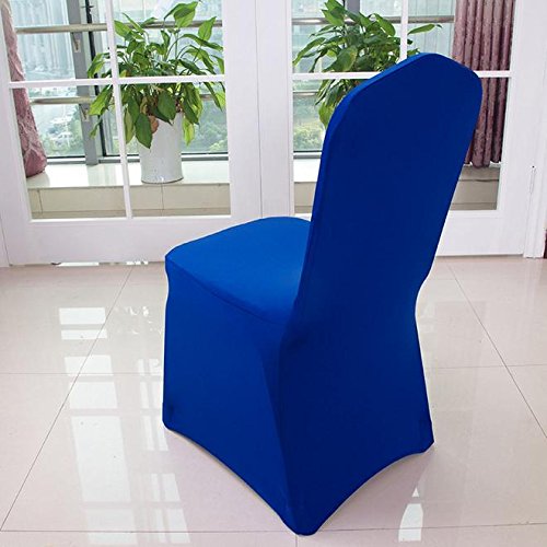 Universal Stretch Polyester Spandex Wedding Party Chair Covers For Wedding Banquet Hotel Decoration Decor blue