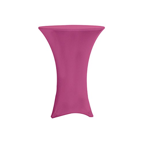 Your Chair Covers Highboy Cocktail Round Fitted Stretch Spandex Table Cover 30&quotl Fuchsia