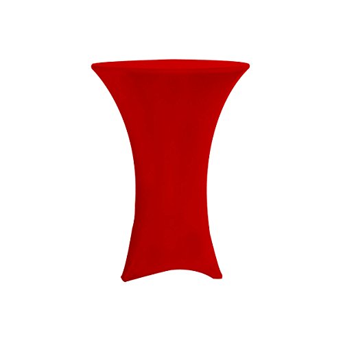 Your Chair Covers Highboy Cocktail Round Fitted Stretch Spandex Table Cover 30&quotl Red