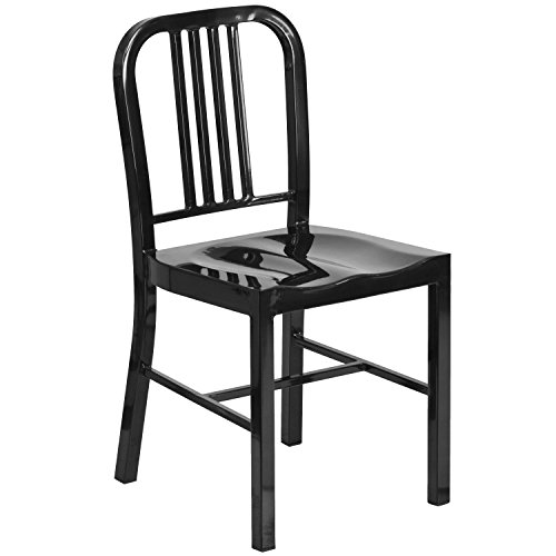 Flash Furniture Metal Indooroutdoor Chair Size Black