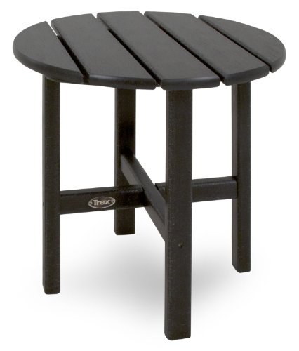 Trex Outdoor Furniture Cape Cod Round 18-inch Side Table Charcoal Black