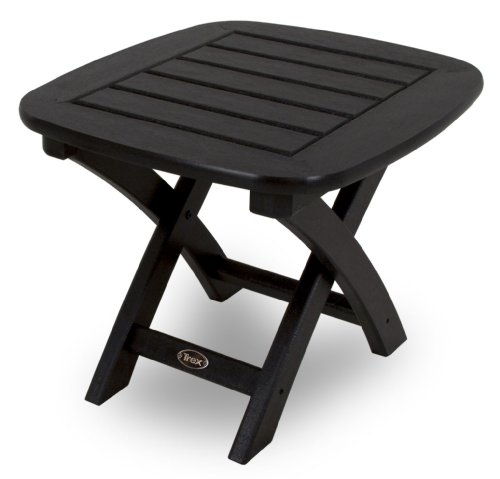 Trex Outdoor Furniture Yacht Club Side Table 21-inch By 18-inch Charcoal Black