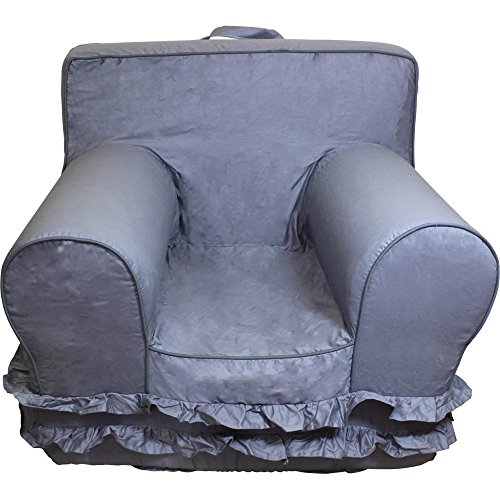 CUB CHAIRS Regular Grey with Ruffles Chair Cover for Foam Childrens Chair