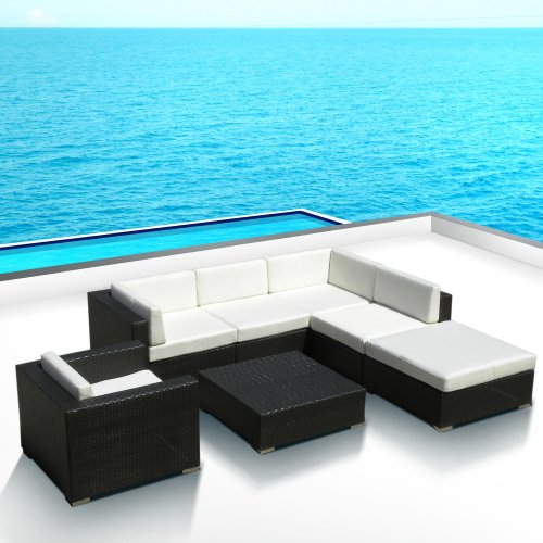 Outdoor Patio Sofa Sectional Wicker Furniture 7pc Resin Couch Set