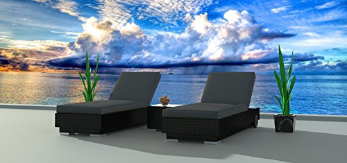Urban Furnishingnet - BLACK SERIES 3a Modern Outdoor Backyard Wicker Rattan Patio Furniture Sofa Sectional Couch Set