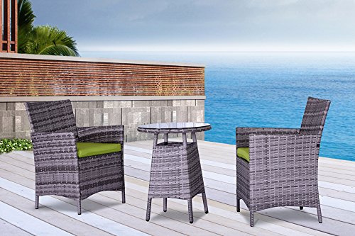 The San Tropez Collection - 3 Pc Outdoor Rattan Wicker Sofa Patio Furniture Set Choice Of Setamp Cushion Color
