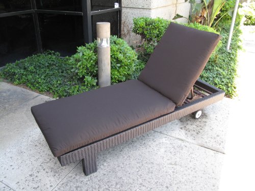 Made in USA Outdoor Patio Chaise Lounge Replacement Cushion Pad Sunbrella Canvas Walnut 5470