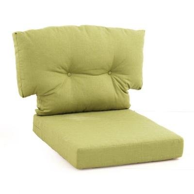 Martha Stewart Living Charlottetown Green Bean Replacement 2-Piece Outdoor Lounge Chair Cushion