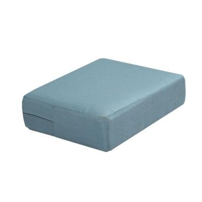 Martha Stewart Living Fast Dry Charlottetown Washed Blue Replacement Outdoor Ottoman Cushion