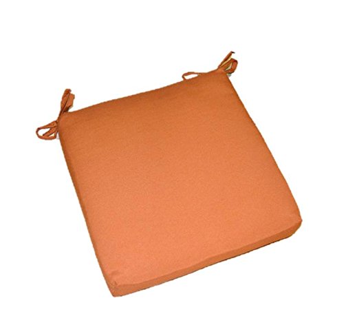 Indoor  Outdoor Solid Rust  Clay  Pottery  Burnt Orange Universal 2 Thick Foam Seat Cushion with Ties for Dining Patio Chair - Choose Size 17 x 17