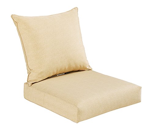 BOSSIMA IndoorOutdoor Light YellowCream Speckle Pattern Deep Seat Chair Cushion Set SpringSummer Seasonal Replacement Cushions