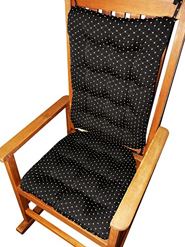 Rocking Chair Cushions - Tiffany Blackamp Gold Diamond Brocade - Standard - Latex Foam Fill - Made In Usa