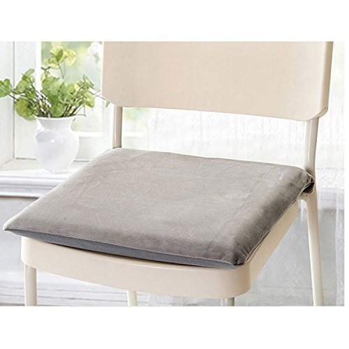 VANRA Memory Foam Seat Cushion Solid Seat Rest Chair Pad with Ties Machine Washable 158 x 158 x 18 Gray
