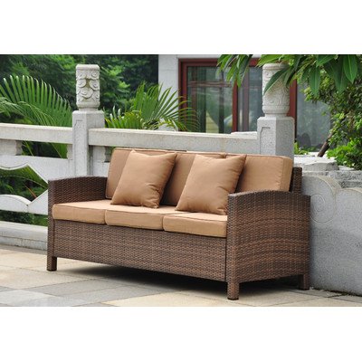 International Caravan Barcelona Resin Wicker Patio Sofa with Cushions