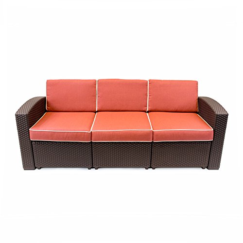 Outdoor Weather Resistant Sofa with Cushions - Perfect for Patio  Garden Use by ExceptionalSheets BrownOrange