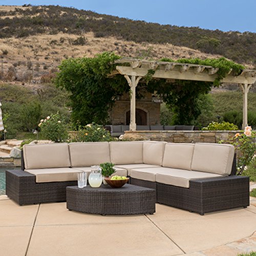 Reddington Outdoor Patio Furniture 6-Piece Sectional Sofa Set with Cushions