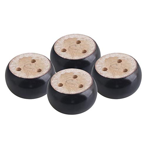 Mysummer 4PCS Round Furniture Bun Feet 2 Tall Replacement for Armchair Sofa Chair Loveseat Ottoman Dresser Legs  Black