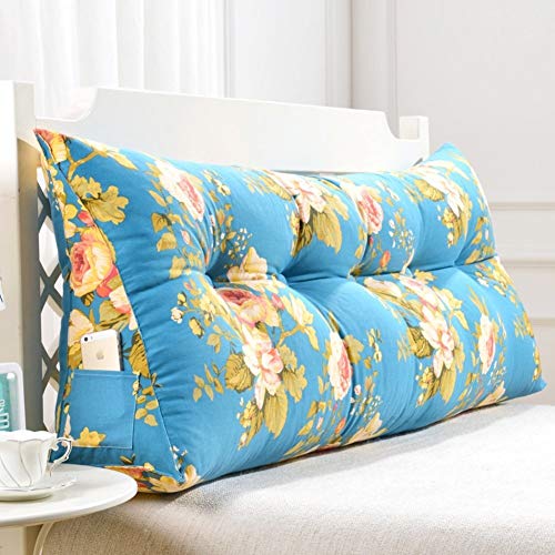 YAO Lam Stripe Bolster Triangular Large Wedge Pillow Headboard Reading Backrest Cushion for Sofa Bed Day Bed Upholstered Cushions Double Tatami Pillow Long Pillow Cushions