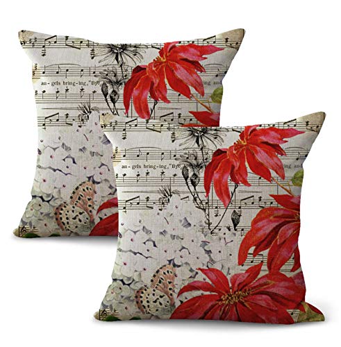 WholesaleSarong Set of 2 Music Notes Flower Cushion Cover Replacement Covers for seat Cushions