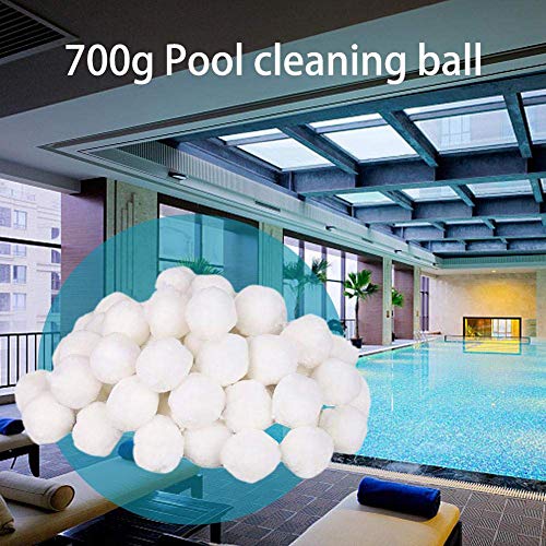 qiguch66 White Luster Eco-Friendly Filter Media for Swimming Pool Sand Filters ，Alternative to Sand and Filter Glass， Filter Media Water Purification Fiber Ball700g