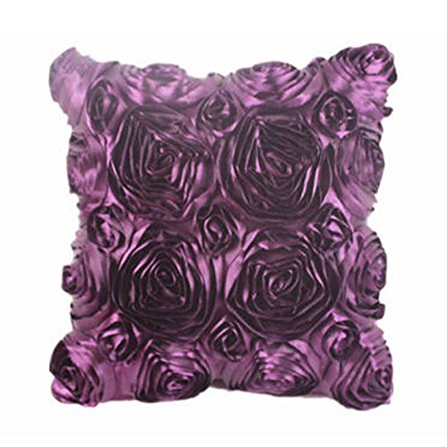 Christmas XMAS Gift for Friends Egmy Floral Decorative Satin Throw Sofa Pillow Case Cushion Cover F