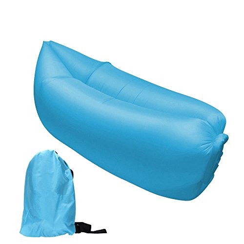 Generic Outdoor Inflatable Couch Fast Convenient inflatable sleep Camping Sleeping air bag sofa pillow Camping Hiking Sofa bags Air Sleeping Bag bed Water play Blue
