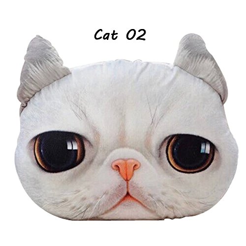 Lathpin Cute Cat Head Shape Pillow 3d Soft Plush Car Sofa Chair Back Cushion Lovely Christmas Gift cat 02