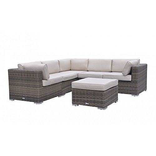 Radeway 6 Piece Patio Furniture Sofa With Protective Covers And Pillows Brown