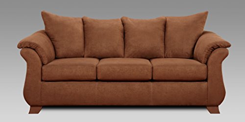 Roundhill Furniture Aruba Microfiber Pillow Back Sofa Chocolate