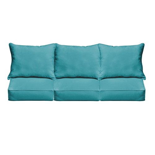 Sloane Aqua Blue Indoor Outdoor Corded Sofa Cushion Set