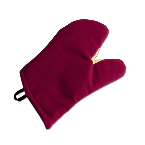 San Jamar KT0218 Kool-Tek Nomex Conventional Temperature Protection Oven Mitt 18 Length Red