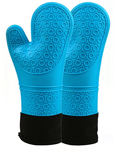 New 2016 Ivalue Long Silicone Oven Mitts-bbq Heat Resistant Oven Glove For Grilling Cooking And Bakingsmoking