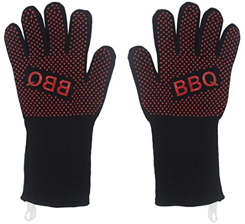 Silicone Oven Mitts BBQ Glove Heat Resistant for Cooking Toaster Oven Grill Kitchen Glove and Pot Holder Sold by One Pair