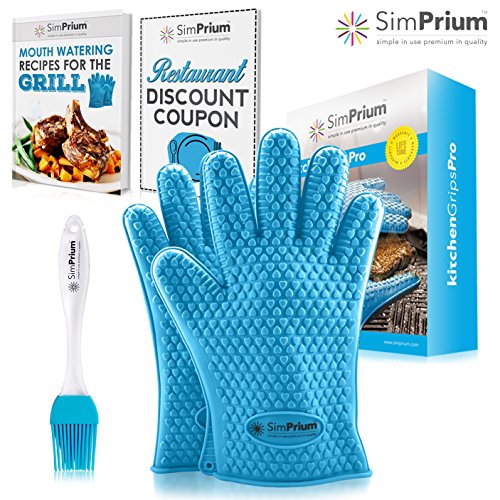 Simprium Silicone Pot Holders Heat Resistant Cookingamp Barbecue Grill Glovesamp Oven Mitts Kitchengripspro 1 Pair
